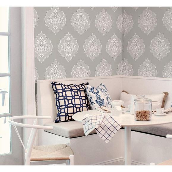 Обои York DM4984 Signet Medallion Damask Grey