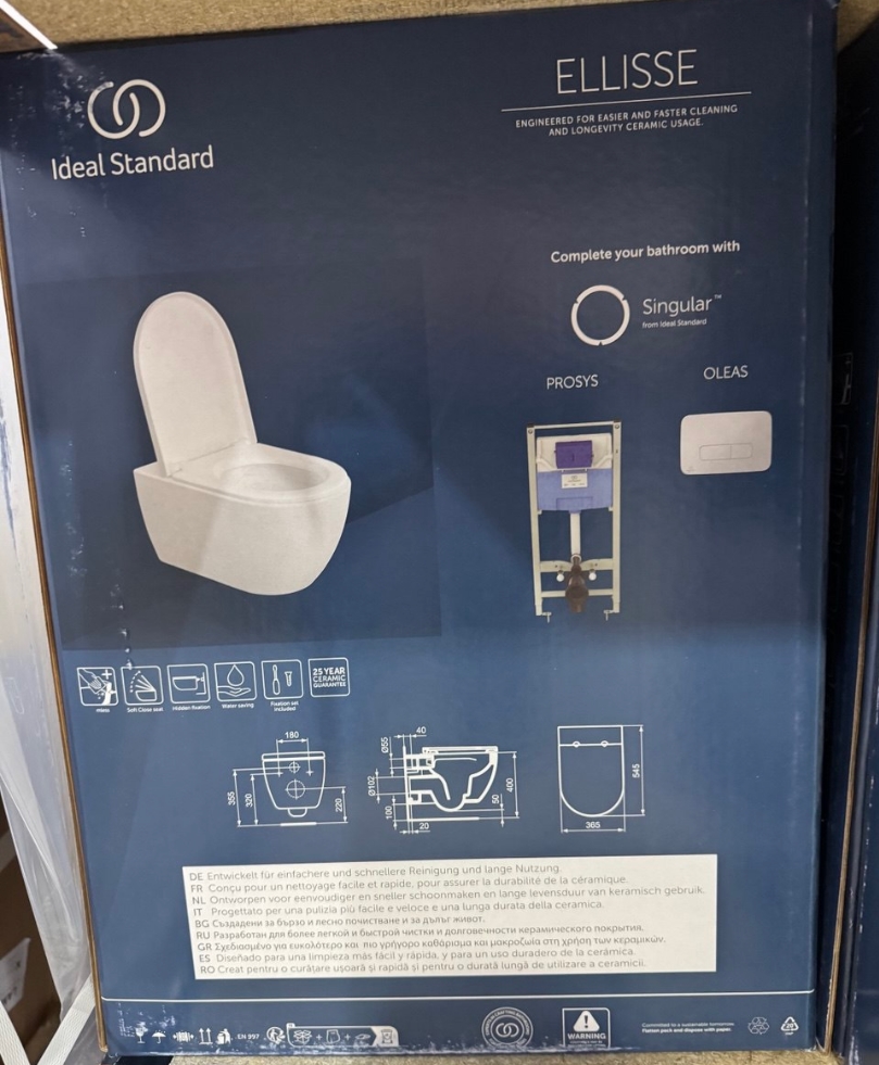 Ideal Standard Ellisse Унитаз подвесной, безободковый, с сиденьем, цвет: белый