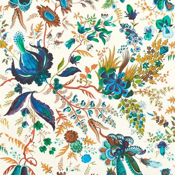 Обои Harlequin 113067 Wonderland Floral Lapis/Emerald/Carnelian