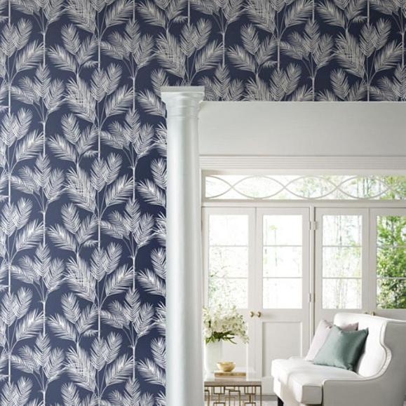 Обои York CV4410 King Palm Silhouette Navy