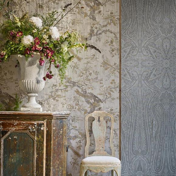 Обои Zoffany 313013 Chintz Lustre Quartz Grey