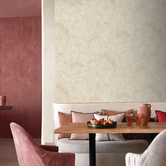 Обои Casamance 75901936 Marée haute Blanc/doré
