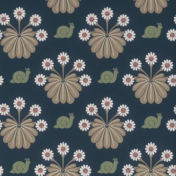 Обои Little Greene 0260BUDARKZ Burges Snail Dark Blue