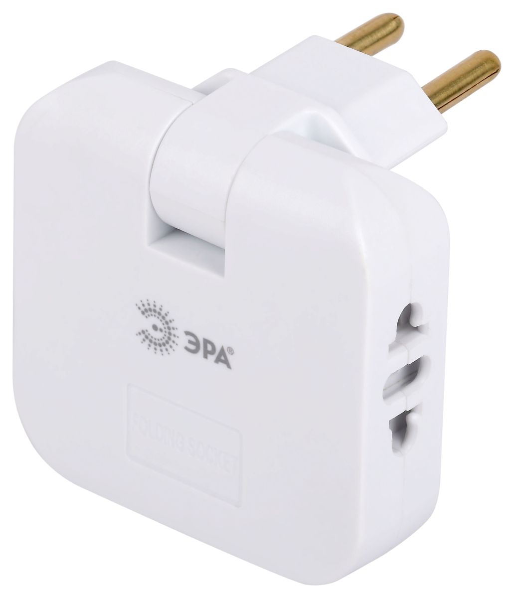 Разветвитель электрический Эра SPF-2-FL-USBC поворотный на 2 розетки + 2USB A+C 10А белый Б0069090