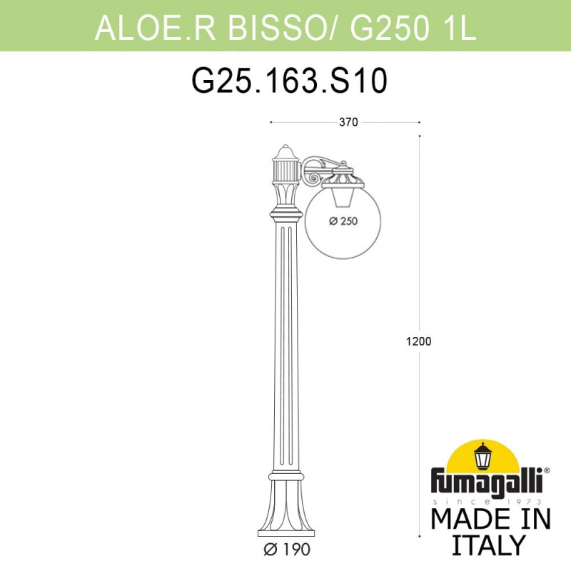 Садовый светильник Fumagalli G25.163.S10.AZE27
