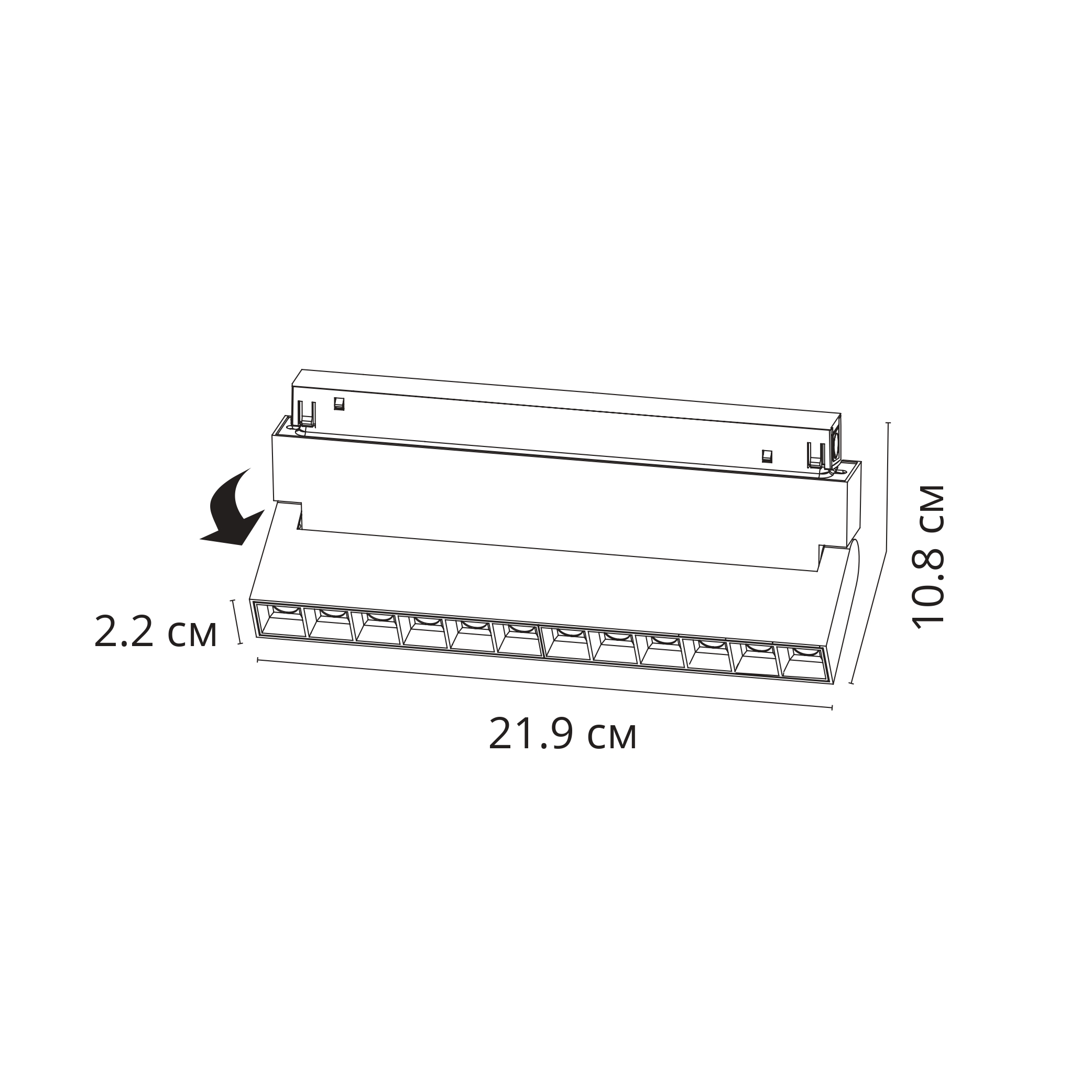Трековый магнитный светильник Arte Lamp Linea A4696PL-1BK