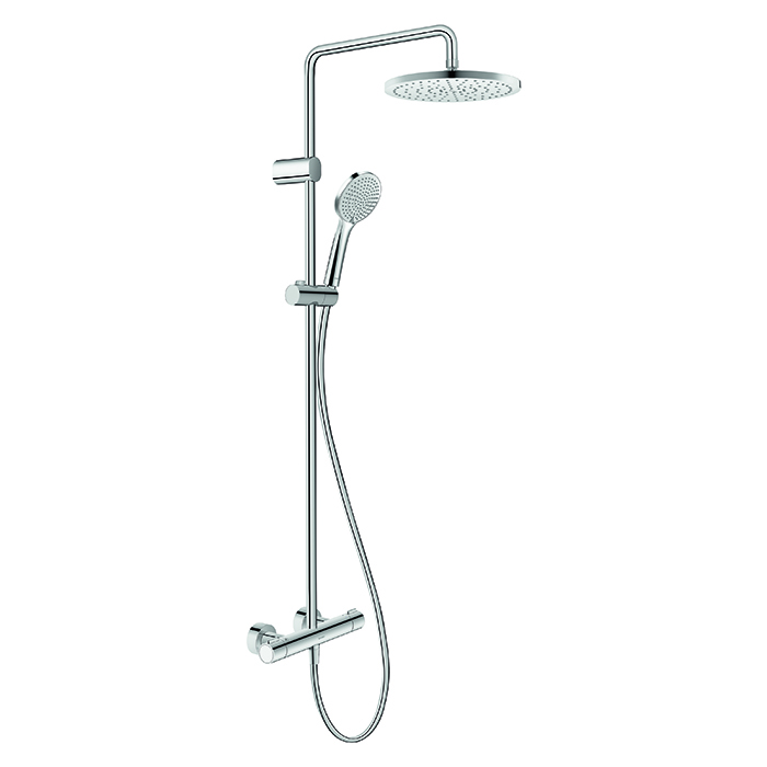 Duravit Wave Душевая система с термостатом, ручной душ с регулировкой высоты, душевой шланг 1600 мм, ручной душ 3 режима 110 мм, цвет: хром