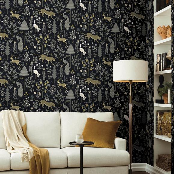 Обои York RP7302 Menagerie Black