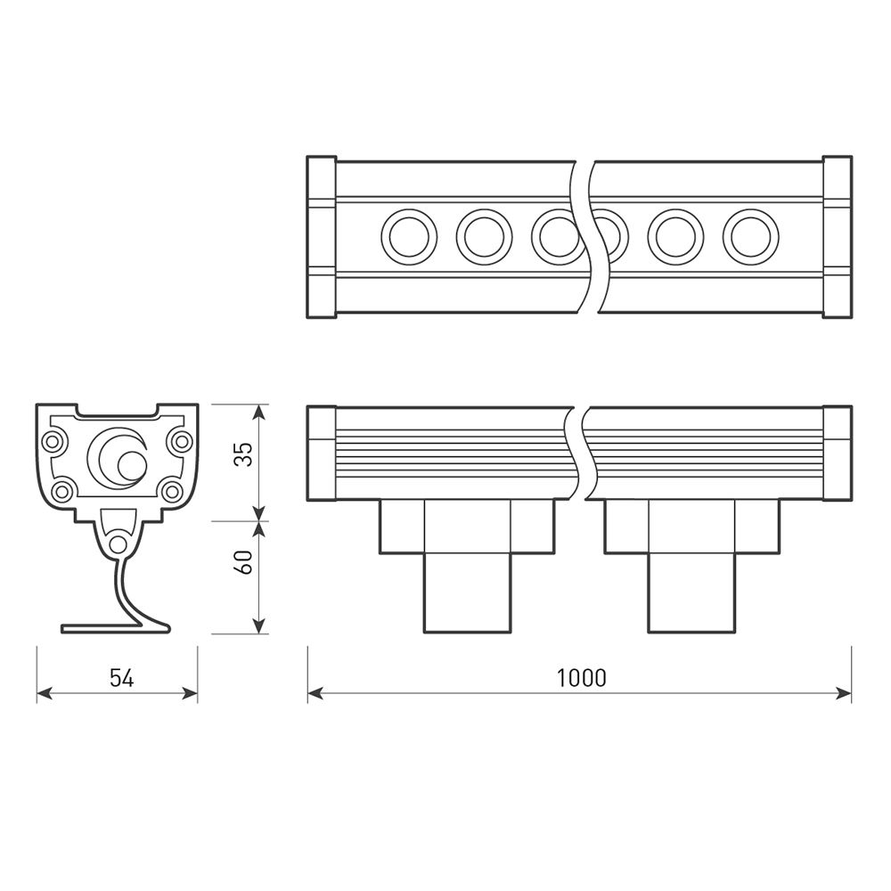 Линейный прожектор Arlight AR-LINE-1000-36W Warm (GR, 30 deg, 230V) 024306(1)