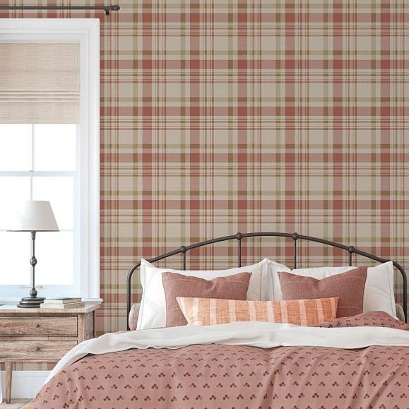 Обои Aura 1906-4 Plaid Terracotta