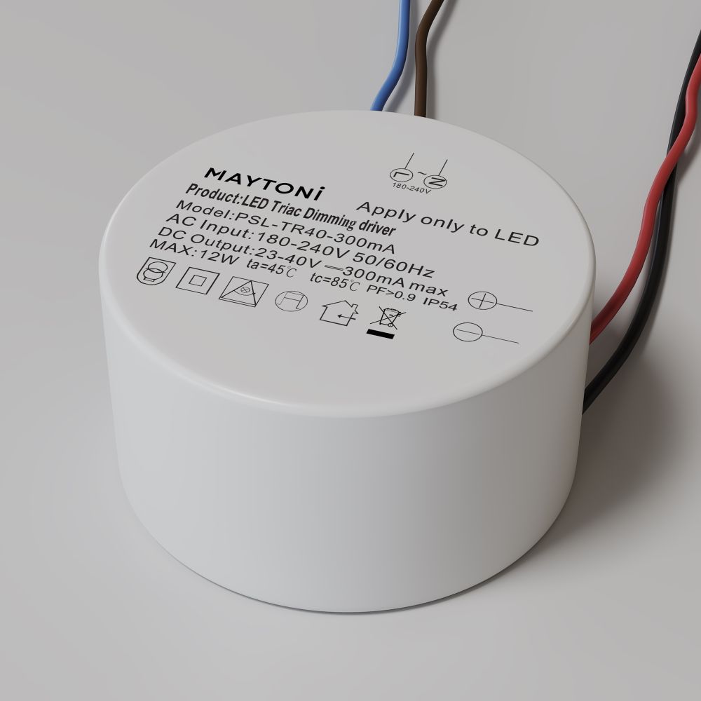 Блок питания Maytoni 12Вт DC23-40В IP54 Triac PSL-TR40-300mA