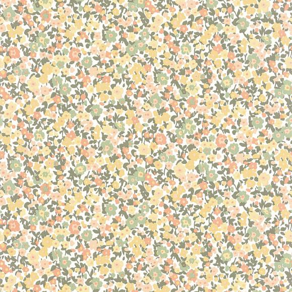 Обои Casadeco 89212226 Pansy Kaki / corail / jaune
