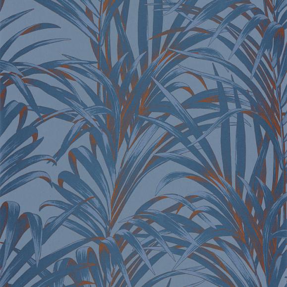 Обои Casadeco MNCT28926404 Fougeres Bleu Cuivre