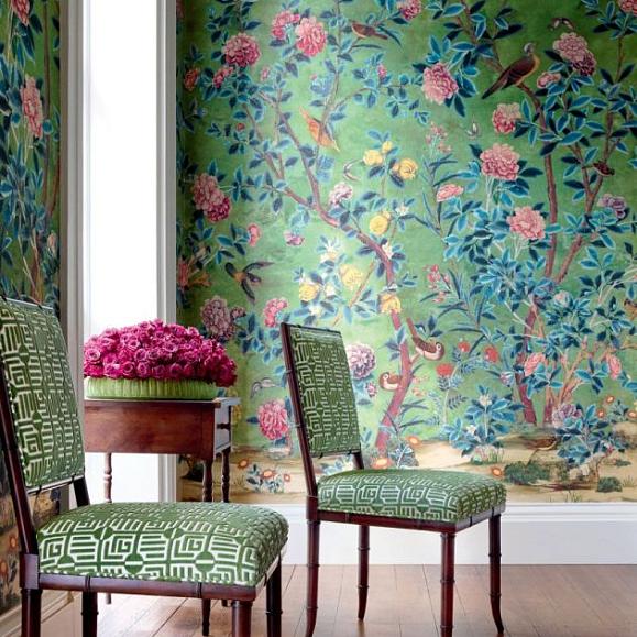 Панно Thibaut TM13669 Jardin Bloom Mural Green