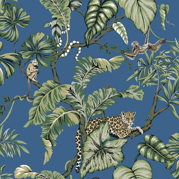 Обои York HO2141 Jungle Cat Cobalt