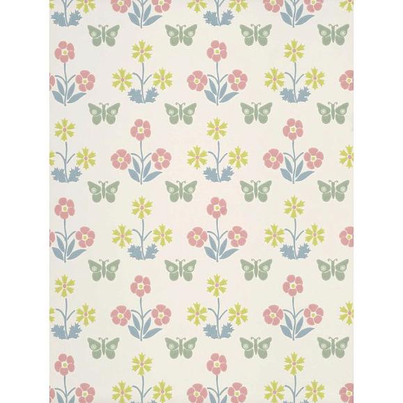 Обои Little Greene 0267BUSLAKE Burges Butterfly Slaked Lime