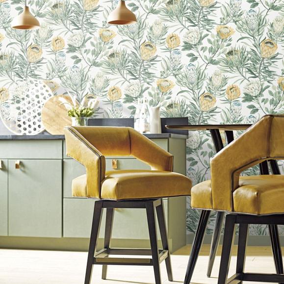 Обои York BL1754 Protea White/Yellow