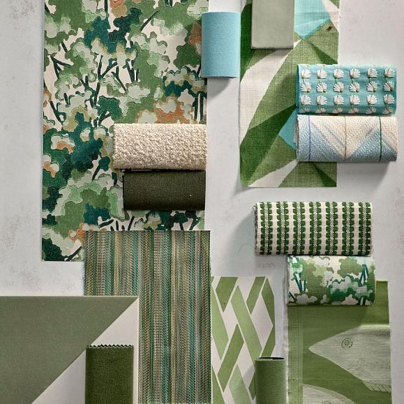 Обои Harlequin 113120 Tree Tops Forest/Clay/Evergreen