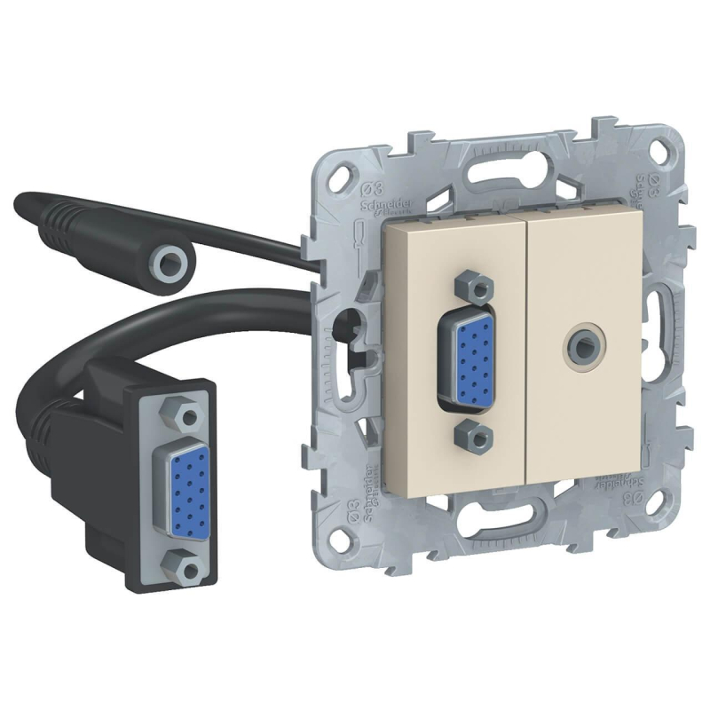 Розетка компьютерная VGA+Minijack Schneider Electric Unica New NU593244