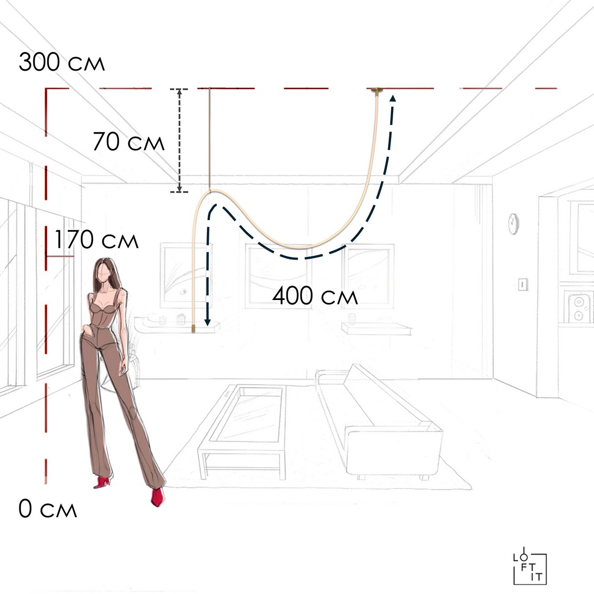 Потолочный светильник Loft IT Thread 10388C Brass