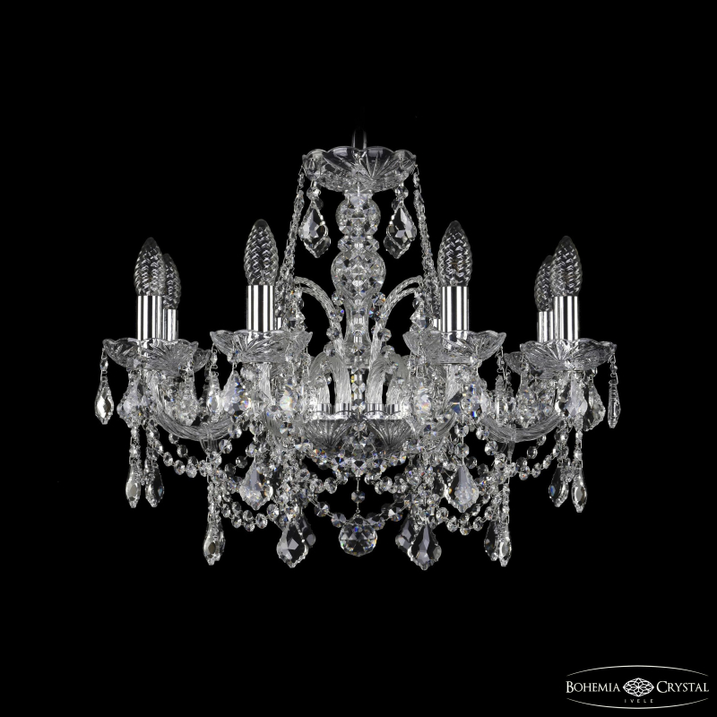Подвесная люстра Bohemia Ivele Crystal 1411/8/195 Ni Leafs