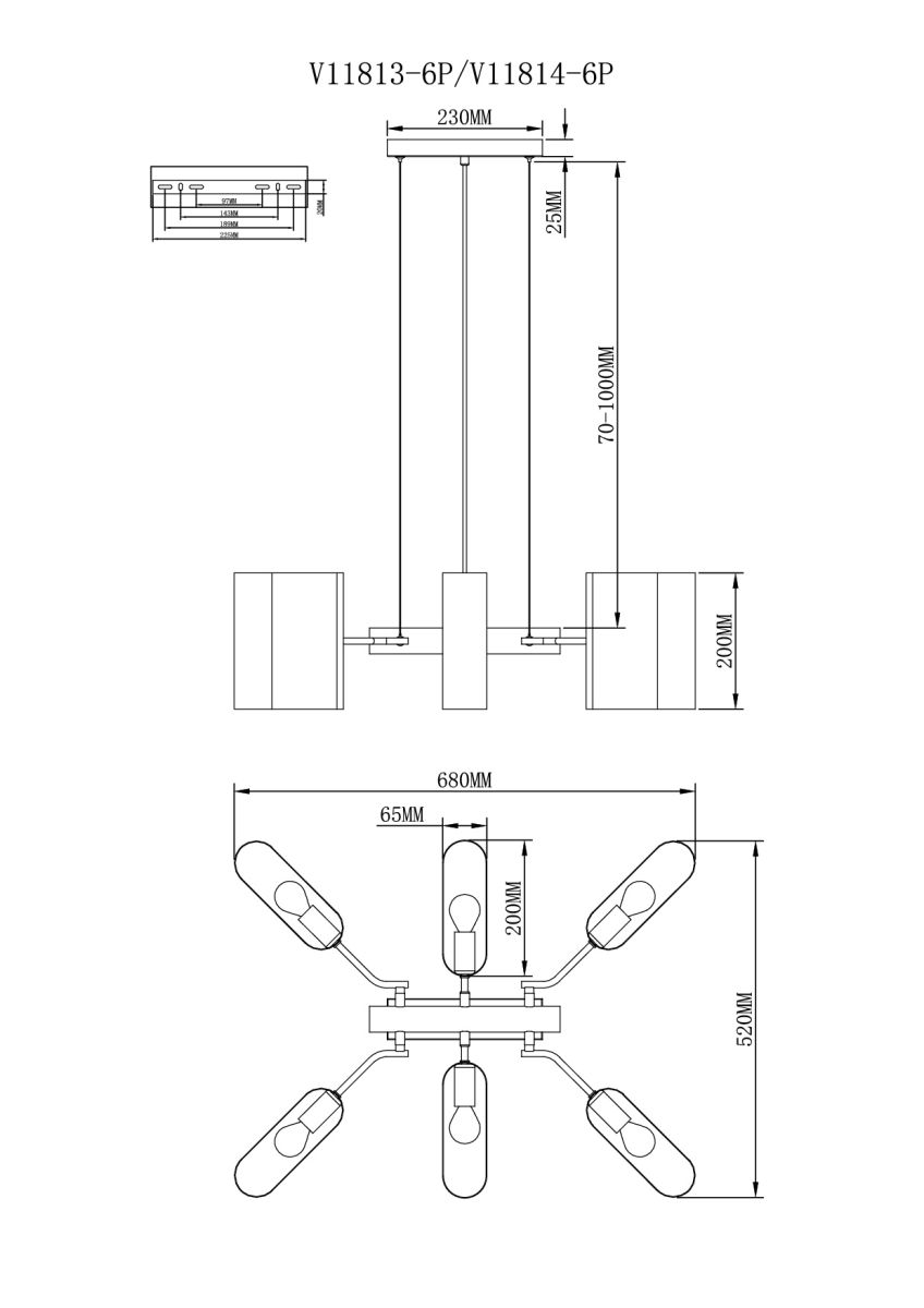 Подвесная люстра Moderli Metalicana V11813-6P