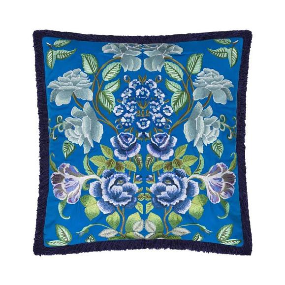 Подушка CCDG1504, Eleonora Embroidered, Cobalt, Designers Guild 55 x 55см
