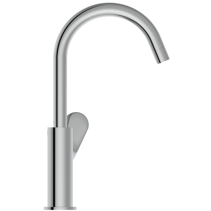 Ideal Standard Ceralife O Смеситель для раковины, на 1 отв., H21.5см., с поворотным изливом, с донным клапаном, цвет: хром