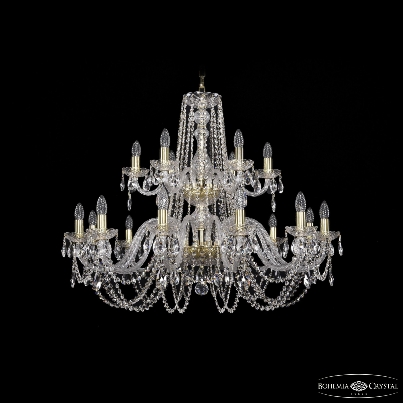 Подвесная люстра Bohemia Ivele Crystal 1402/12+6/360/2d G