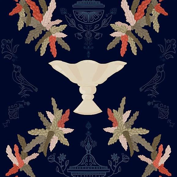 Обои Coordonne 8800065V Neo-Rococo Navy