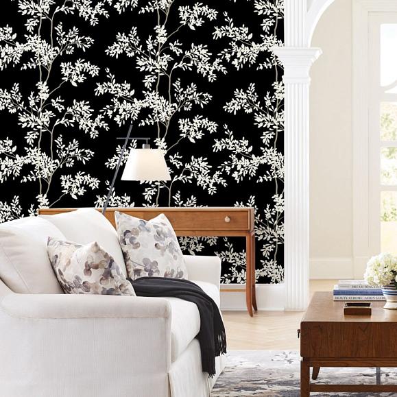 Обои York BL1804 Lunaria Silhouette Black/White