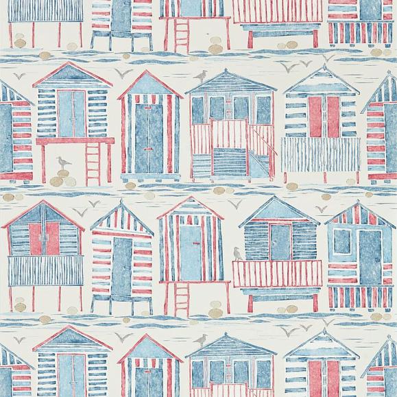 Обои Sanderson 216559 Beach Huts Nautical