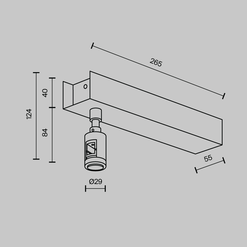 Основание потолочное Short для блока питания с вводом питания Maytoni Flarity TRA156C-BB1-B