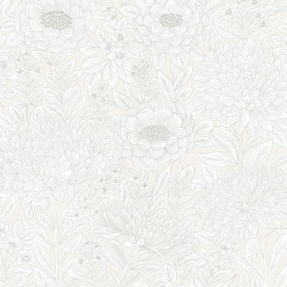 Обои York BW3921 Wood Block Blooms Cream/Glint
