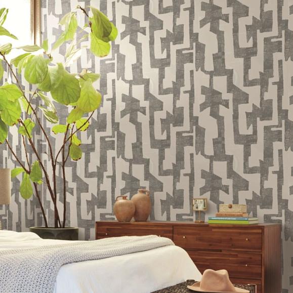 Обои York AG2101 Nikki Chu Modern Tribal Linen/Charcoal