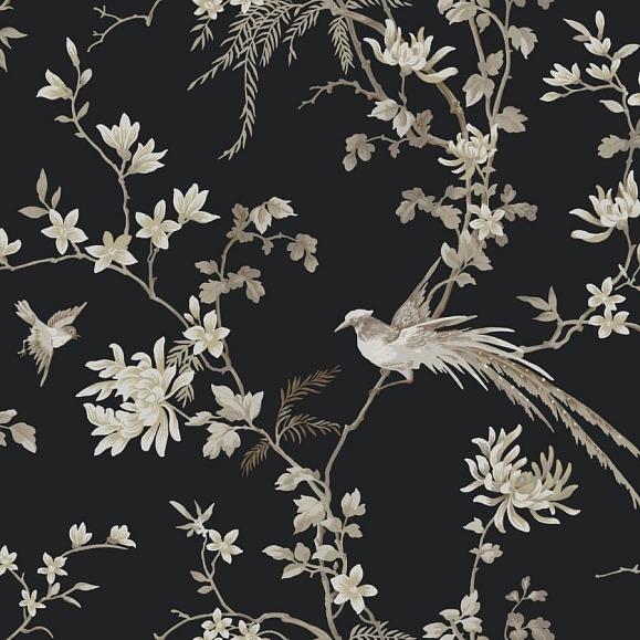 Обои York KT2173 Bird And Blossom Chinoserie Black