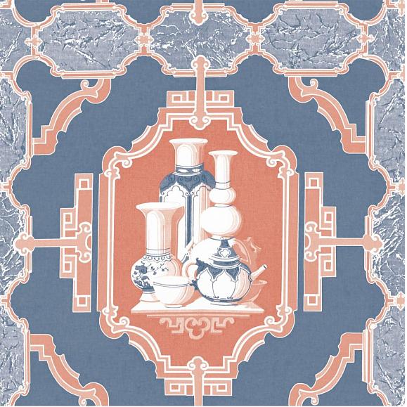 Обои Gaston y Daniela GDW5445-004 Porcelanas Azul/Rojo