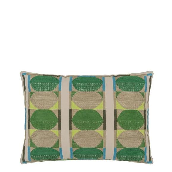 Подушка CCDG1595, Kushime Embroidered Cotton, Emerald, Designers Guild 40 x 30см