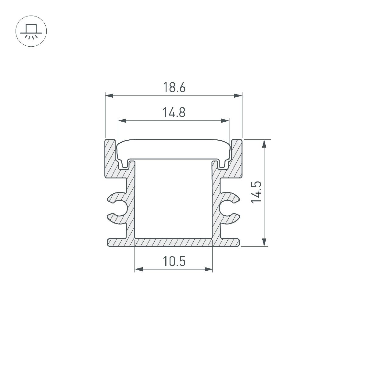 Профиль Arlight FLOOR18-H15-3000 ANOD BLACK 045672