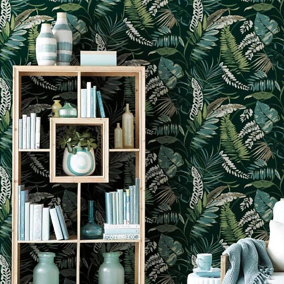 Обои York TC2621 Tropical Toss Dark Green