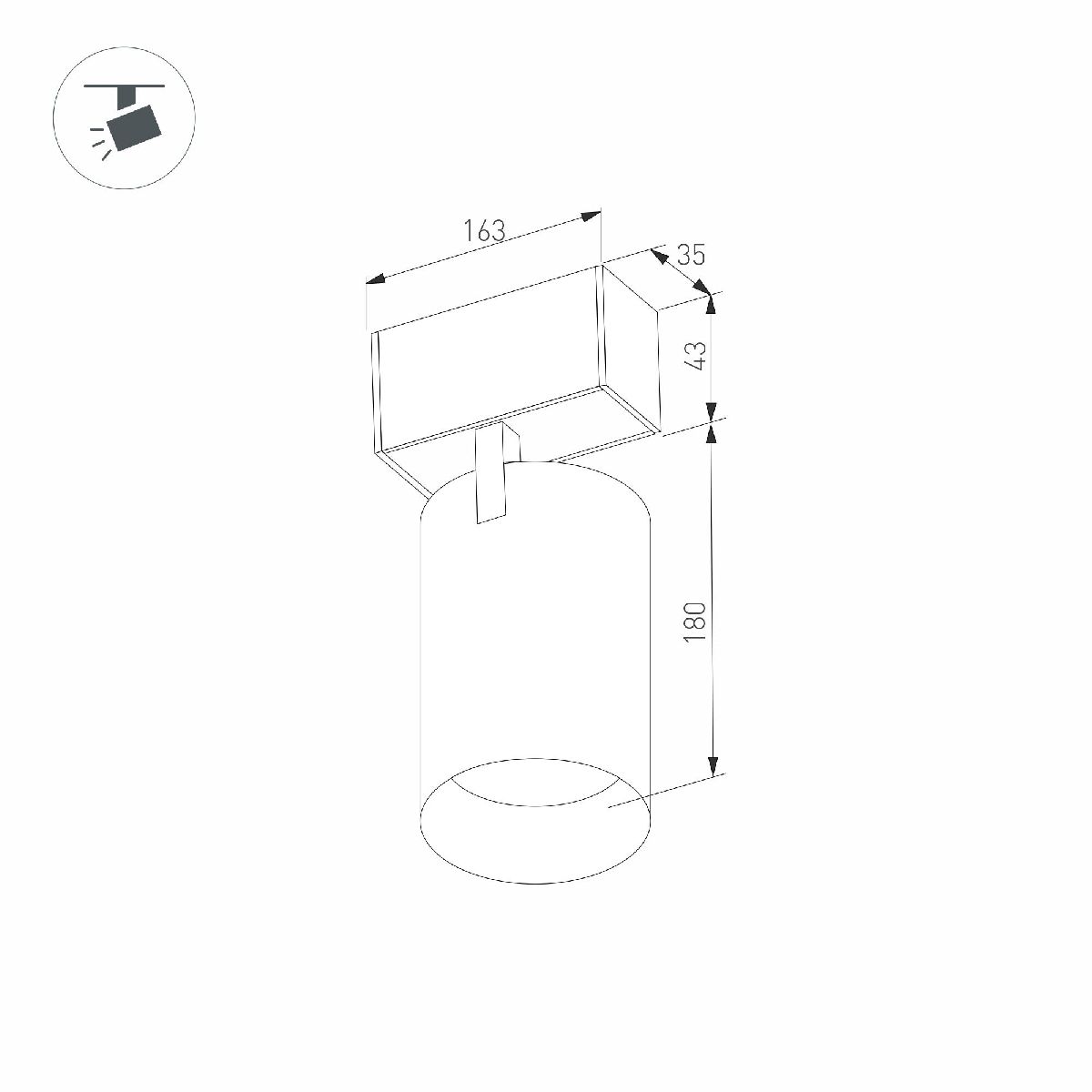 Трековый магнитный светильник Arlight MAG-SPOT-45-R65-18W Day4000 (BK, 36 deg, 24V, DALI) 046594