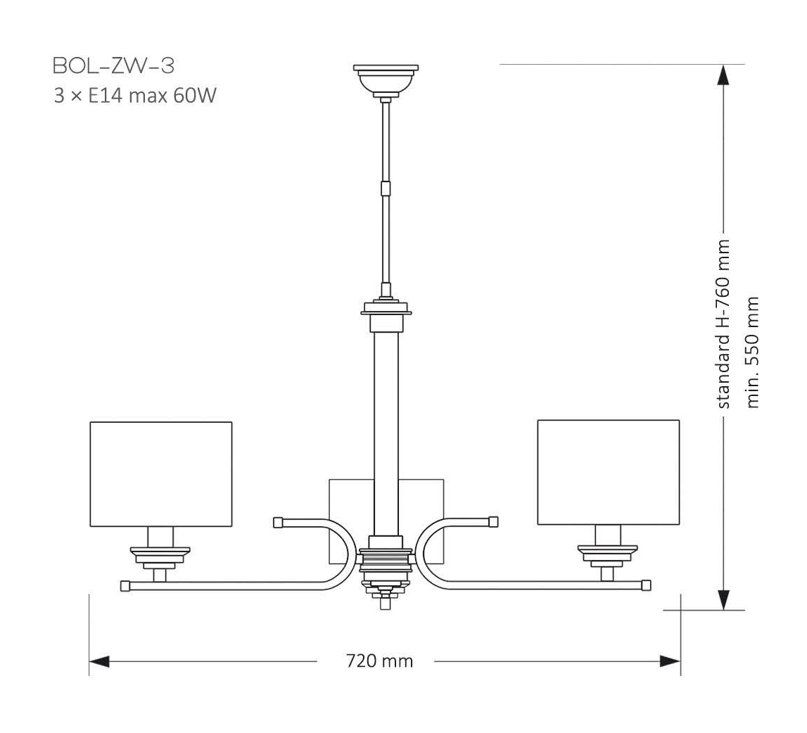 Подвесная люстра Kutek Mood Bolt BOL-ZW-3 (Z)