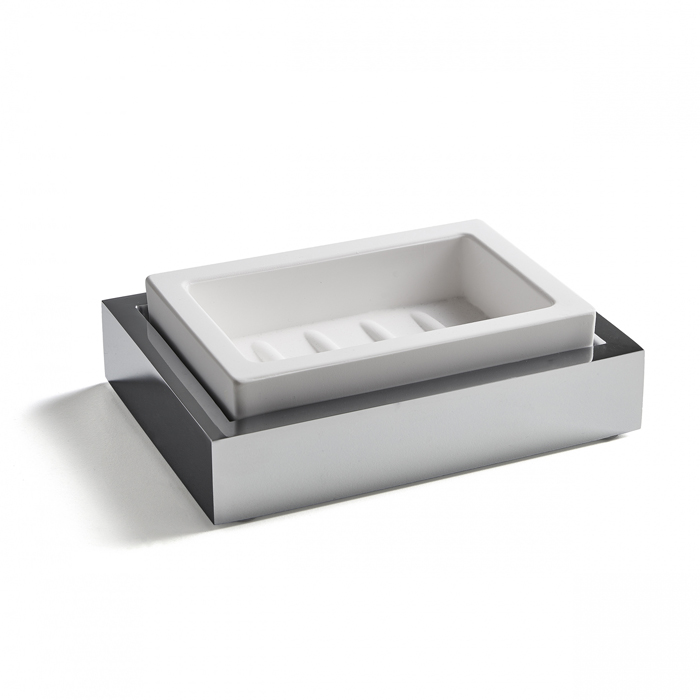 3SC SK 3.0 Мыльница подвесная, композит Solid Surface, цвет: белый/хром
