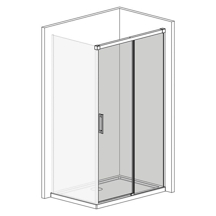 Radaway Idea KDJ Душевая дверь 120см, раздвижная, правая, стекло прозрачное, покрытие Easy Clean, профиль: черный