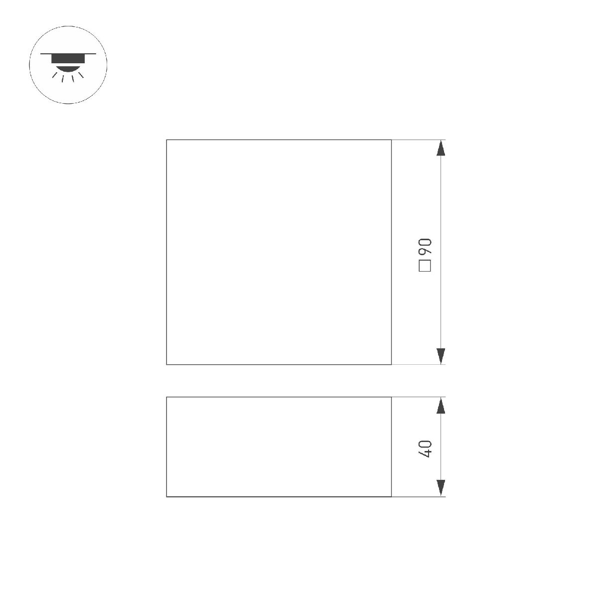 Встраиваемый светильник Arlight DL-GRIGLIATO-S90x90-12W Day4000 (BK, 90 deg, 230V) 038336(1)