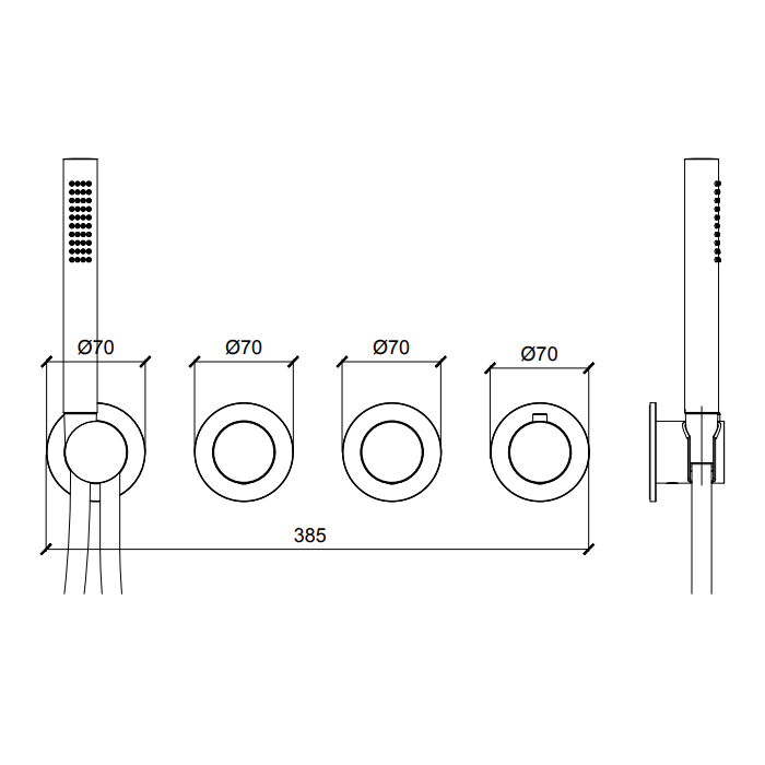 Almar Modular Смеситель для душа, настенный, термостатический, цвет: High Brass Brushed PVD