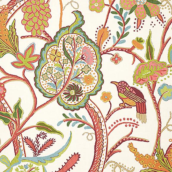 Обои Thibaut T14305 Windsor Cream and Red