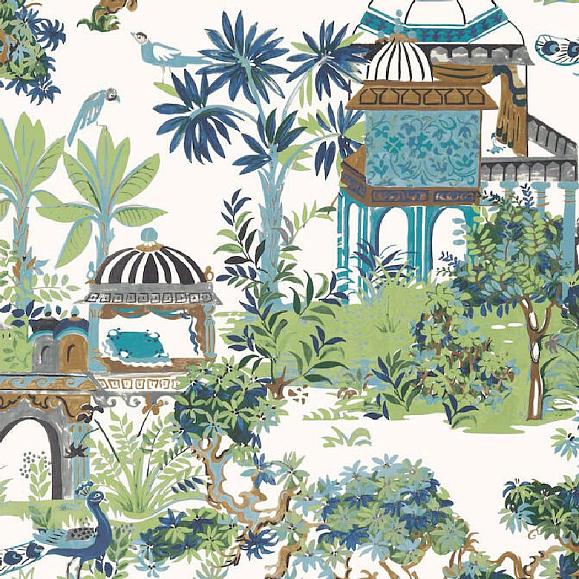 Обои Thibaut T20820 Mystic Garden Blue and Green