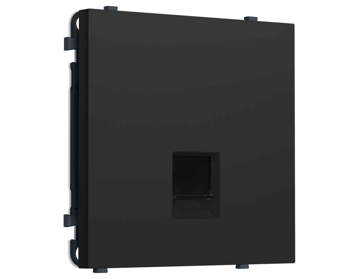 Комплект механизма телефонной розетки SIGMA Черный Мягкое касание RJ-11 Ambrella Volt MS992030 (SP9920, PR190)