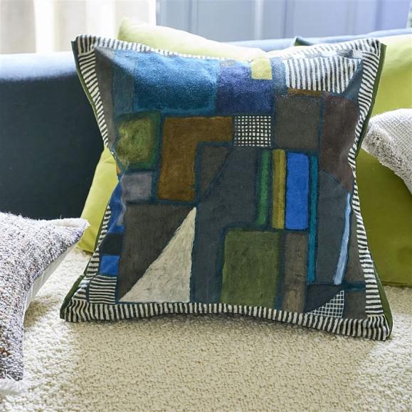 Подушка CCDG1579, Raku Patchwork Velvet, Chocolate, Designers Guild 50 x 50см